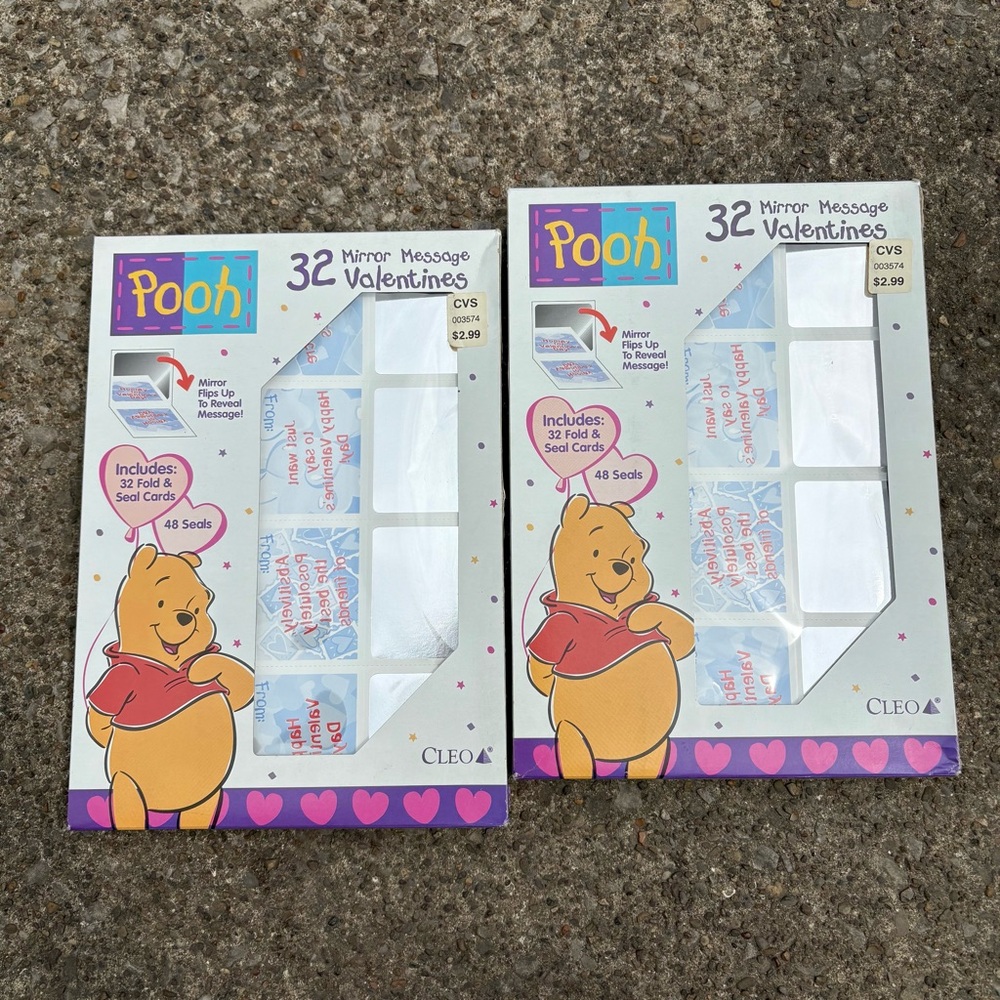 Winnie the Pooh 32 Mirror Message Valentine Cards Classroom Disney Piglet Tigger
